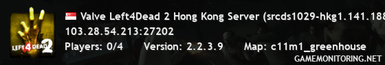Valve Left4Dead 2 Hong Kong Server (srcds1029-hkg1.141.188)