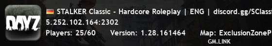 STALKER Classic - Hardcore Roleplay | ENG | discord.gg/SClassic
