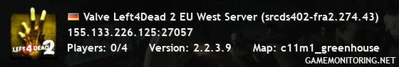Valve Left4Dead 2 EU West Server (srcds402-fra2.274.43)