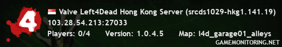 Valve Left4Dead Hong Kong Server (srcds1029-hkg1.141.19)