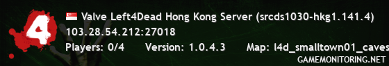 Valve Left4Dead Hong Kong Server (srcds1030-hkg1.141.4)