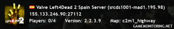 Valve Left4Dead 2 Spain Server (srcds1001-mad1.195.98)