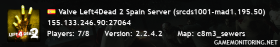 Valve Left4Dead 2 Spain Server (srcds1001-mad1.195.50)