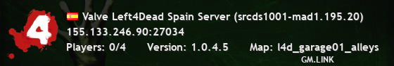 Valve Left4Dead Spain Server (srcds1001-mad1.195.20)