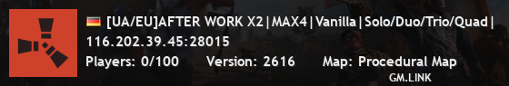 [UA/EU]AFTER WORK X2|MAX4|Vanilla|Solo/Duo/Trio/Quad|