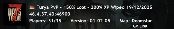 Furya PvP - 150% Loot - 200% XP Wiped 19/12/2025
