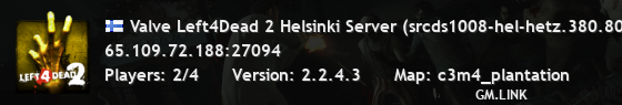 Valve Left4Dead 2 Helsinki Server (srcds1008-hel-hetz.380.80)