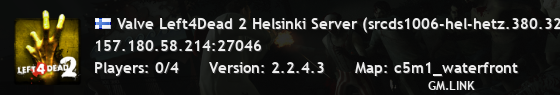 Valve Left4Dead 2 Helsinki Server (srcds1006-hel-hetz.380.32)
