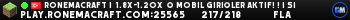 RonemaCraft |  1.8x-1.20x  ⌁ Mobil girişler aktif! ! | Sitede Ekstra Bonus! ⌁